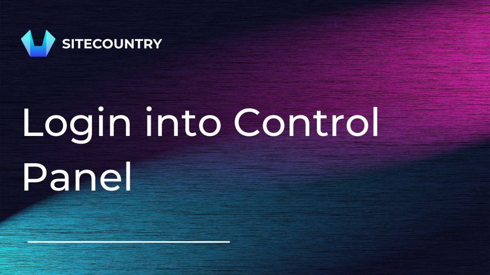 How to log in to SiteCountry’s control panel?
