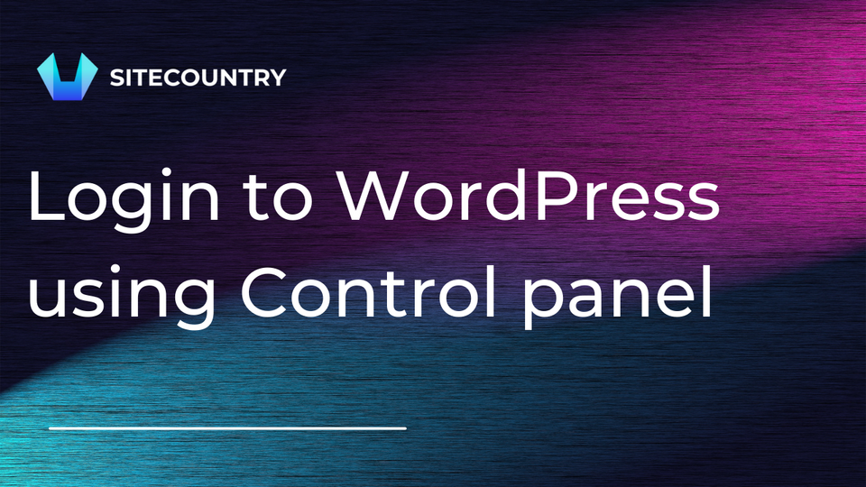 How to log in to your WordPress admin dashboard via the control panel?